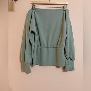 ISSI Seafoam Green Off-Shoulder Top